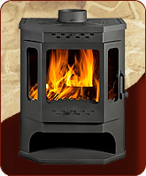 Печь камин Бавария Призматик с плитой и теплообменником